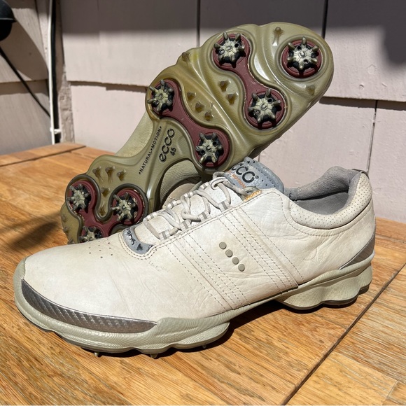 Ecco Shoes Ecco Golf Shoes Mens 1 45 White Yak Leather Natural